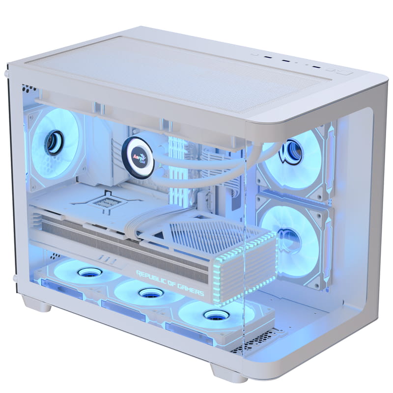 Корпус AeroCool P300C-G-WT-v1 (ACCS-PN02033.21) White без БП