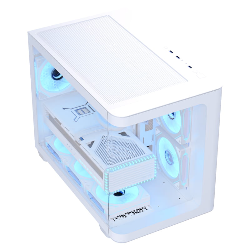 Корпус AeroCool P300C-G-WT-v1 (ACCS-PN02033.21) White без БП