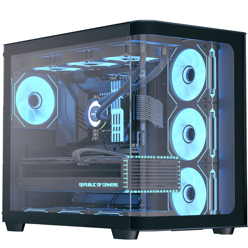 Корпус AeroCool P500C-G-BK-v1 (ACCM-PN01043.11) Black без БП
