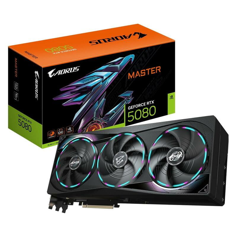 Відеокарта GF RTX 5080 16GB GDDR7 Aorus Master Gigabyte (GV-N5080AORUS M-16GD)