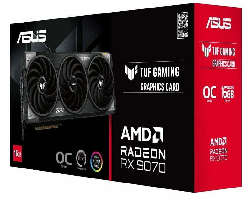 Відеокарта AMD Radeon RX 9070 16GB GDDR6 TUF Gaming OC Asus (TUF-RX9070-O16G-GAMING)