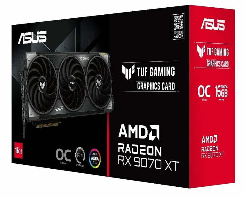 Відеокарта AMD Radeon RX 9070 XT 16GB GDDR6 TUF Gaming OC Asus (TUF-RX9070XT-O16G-GAMING)