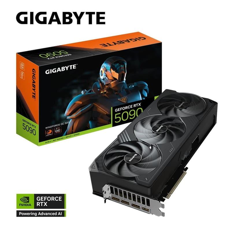 Відеокарта GF RTX 5090 32GB GDDR7 WindForce OC Gigabyte (GV-N5090WF3OC-32GD)