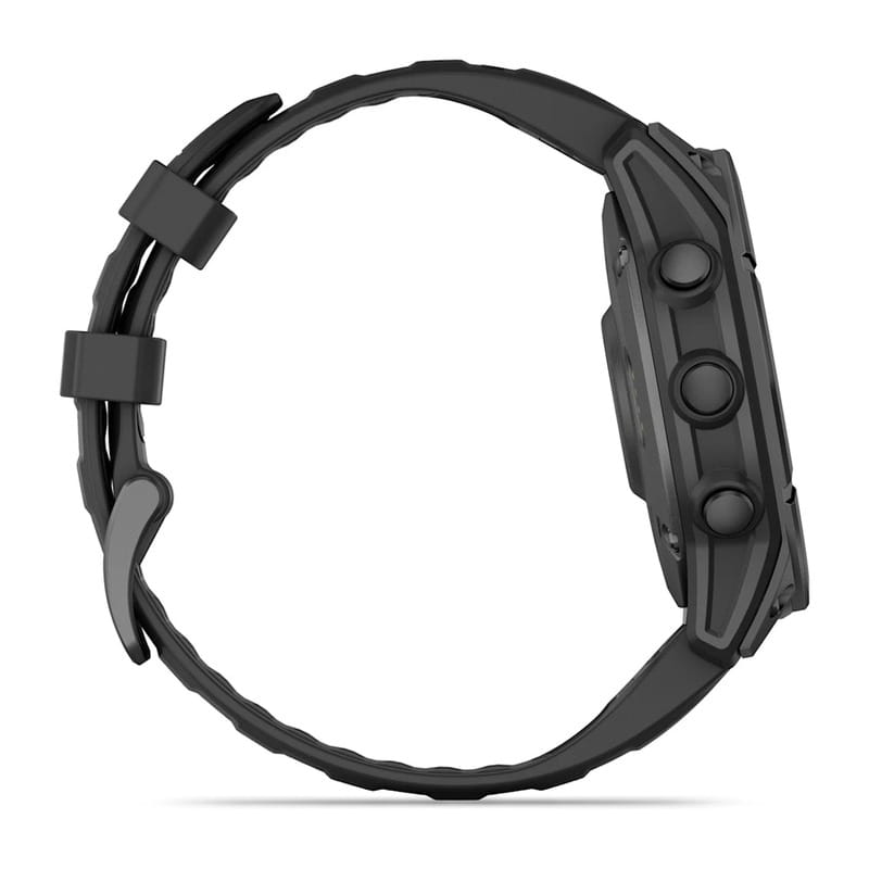 Смарт-годинник Garmin Fenix E 47mm AMOLED Slate Gray Steel with Black Silicone Band (010-03025-13)