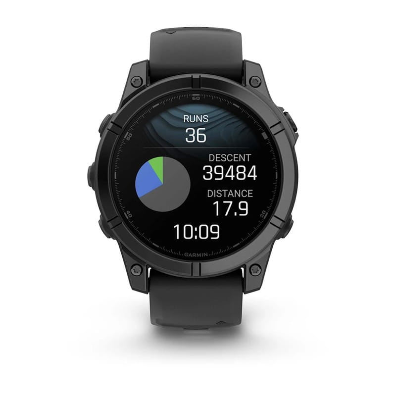 Смарт-годинник Garmin Fenix E 47mm AMOLED Slate Gray Steel with Black Silicone Band (010-03025-13)