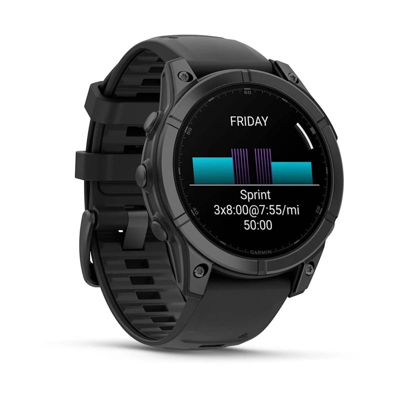 Смарт-годинник Garmin Fenix E 47mm AMOLED Slate Gray Steel with Black Silicone Band (010-03025-13)