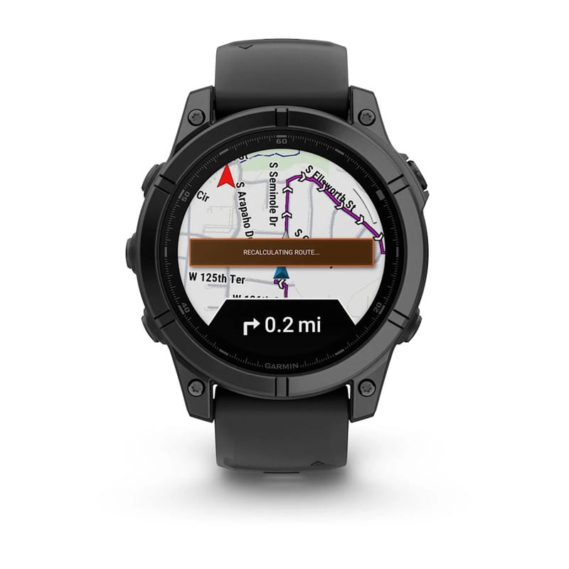 Смарт-годинник Garmin Fenix E 47mm AMOLED Slate Gray Steel with Black Silicone Band (010-03025-13)