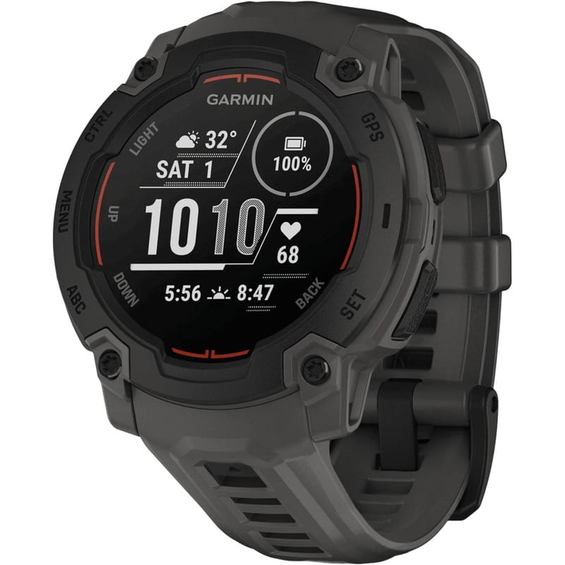 Смарт-часы Garmin Instinct E 45 mm Black with Charcoal Silicone Band (010-02933-13)