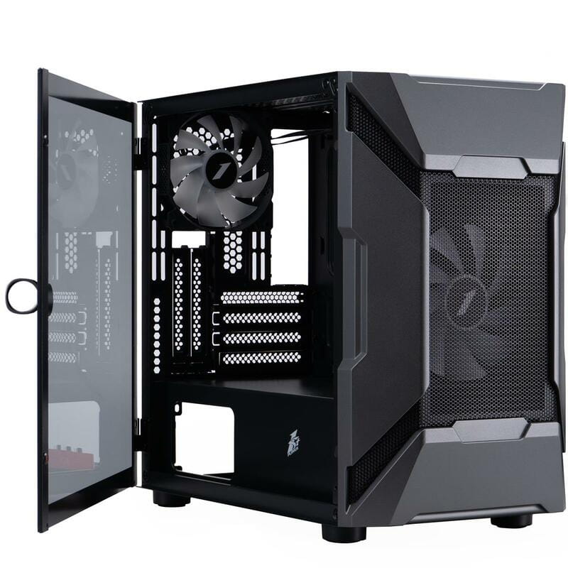 Корпус 1stPlayer D3-A-BK-1F7-14-1F7 Black без БП