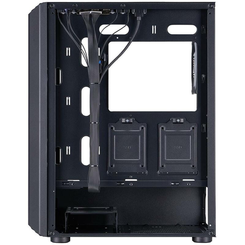 Корпус 1stPlayer H6-BK-4F7 Black без БП