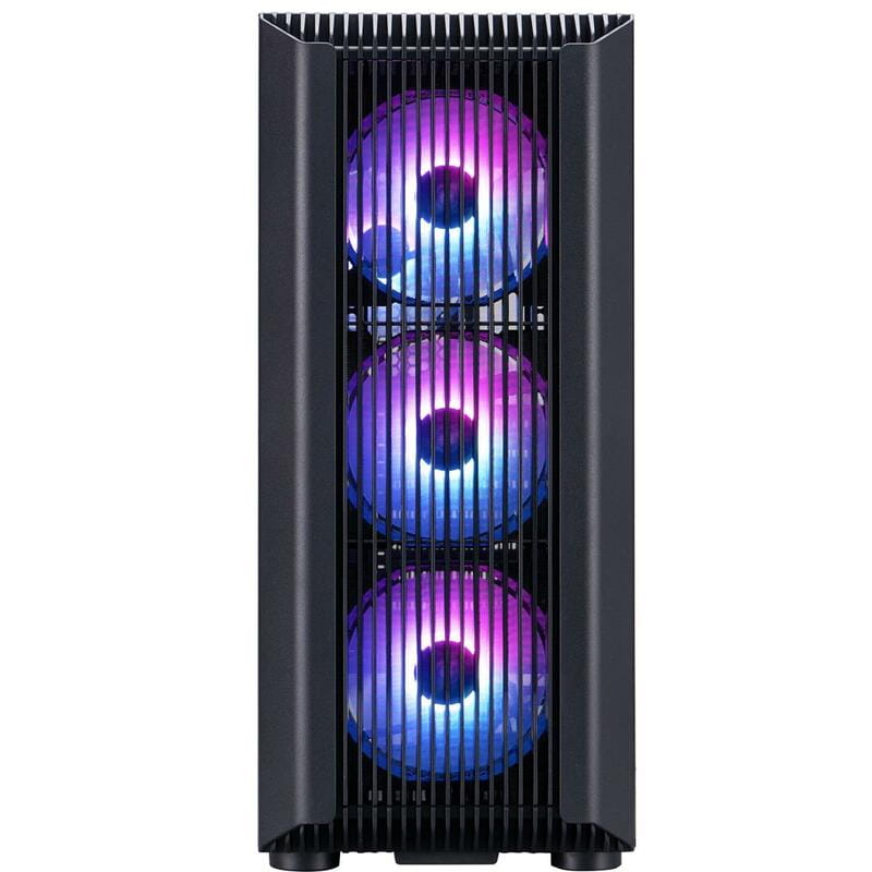 Корпус 1stPlayer H6-BK-4F7 Black без БП