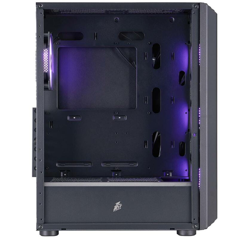 Корпус 1stPlayer H6-BK-4F7 Black без БП