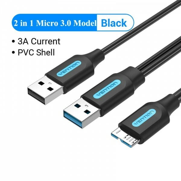 Кабель для принтера Vention 2in1 USB - USB Type-B 3.0 (M/M), 1 м, Black (CQPBF)
