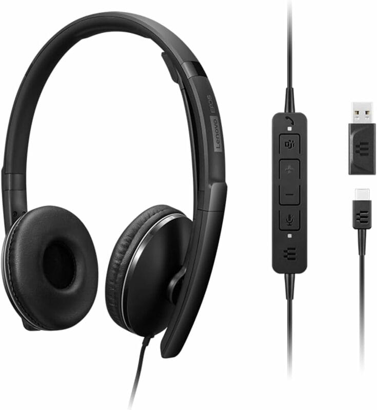 Гарнитура Lenovo Wired ANC Headset Black (4XD1M45627)