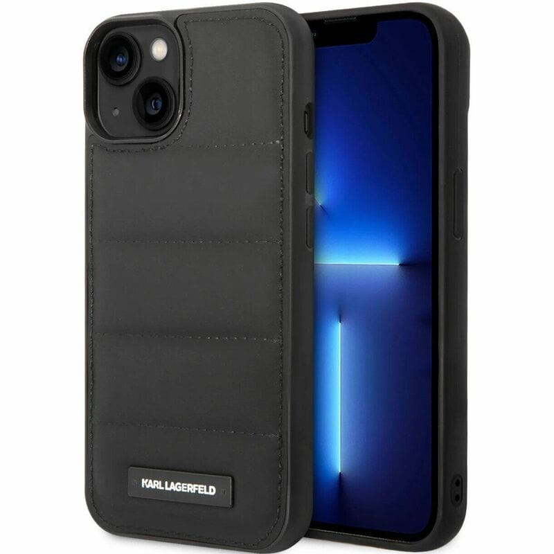 Чeхол-накладка Karl Lagerfeld Quilted Puffy Metal Logo для Apple iPhone 15 Black (KLHCP15SPSQAK)