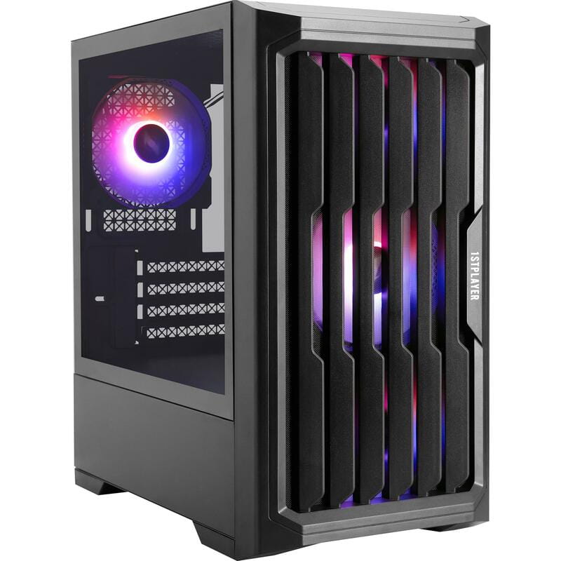 Корпус 1stPlayer H2-BK-4F7 Black без БЖ