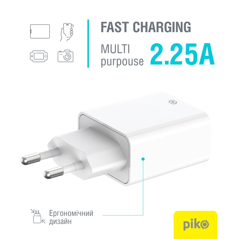 Сетевое зарядное устройство Piko TC-PD451 (1USB-Cx3A) 45W White (1283126597770)