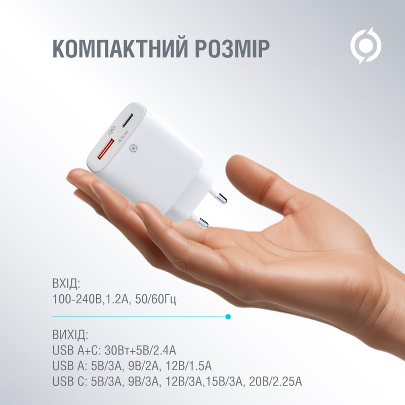 Сетевое зарядное устройство Piko TC-PD452 (1USB-Cx3A, 1USBx3A) 45W White (1283126597787)