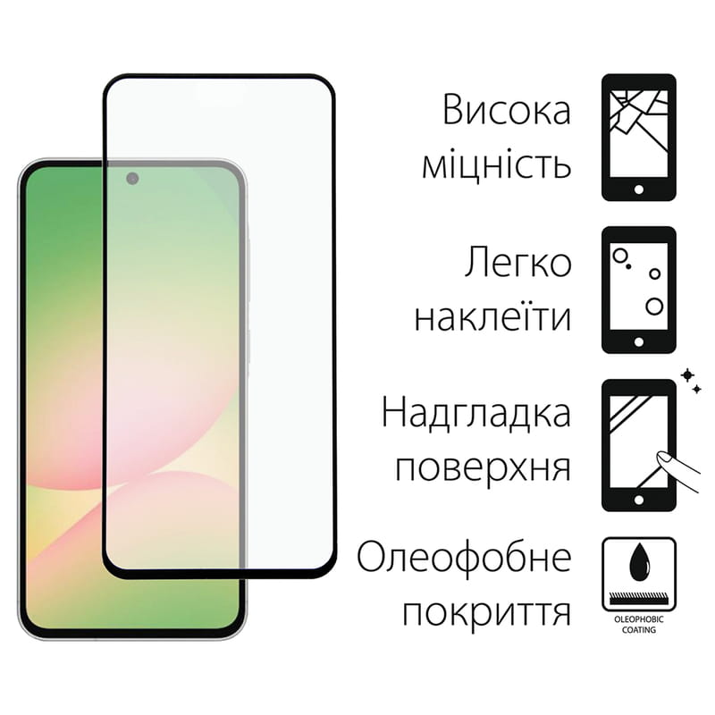 Захисне скло Dengos для Samsung Galaxy A56 5G SM-A566 Black Full Glue (TGFG-388)