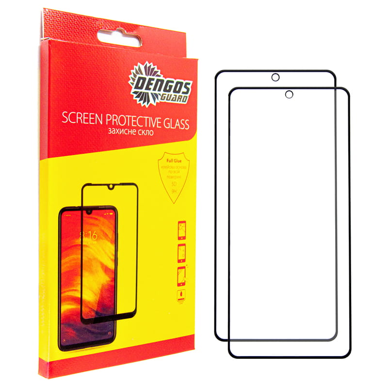 Защитное стекло Dengos для Xiaomi Redmi Note 14S Black Full Glue (DG-TG2P-70) 2шт