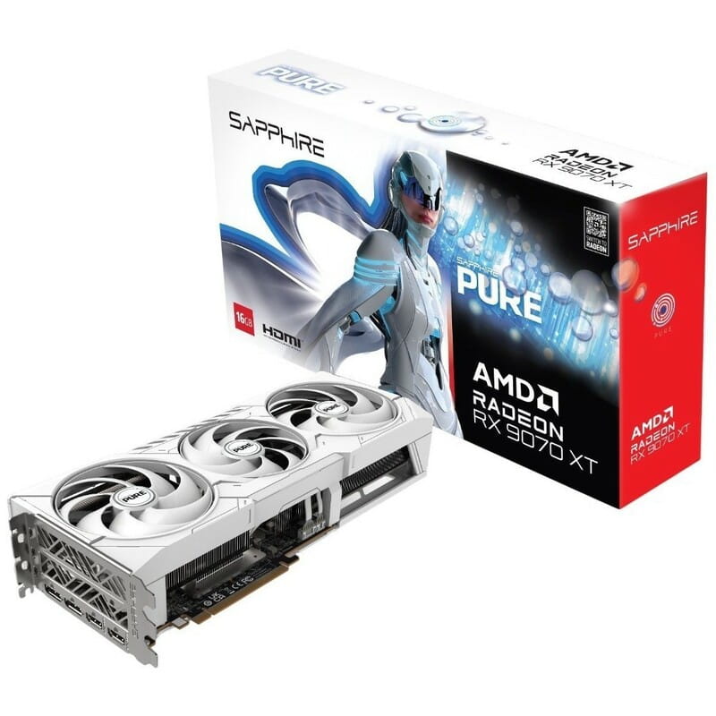 Відеокарта AMD Radeon RX 9070 XT 16GB GDDR6 Pure Gaming OC Sapphire (11348-02-20G)