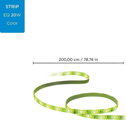 Світлодіодна стрічка розумна WiZ LED 2700-6500K 1600Лм RGB Wi-Fi 2 м, White (929002524801)