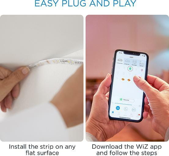 Світлодіодна стрічка розумна WiZ LED 2700-6500K 1600Лм RGB Wi-Fi 2 м, White (929002524801)