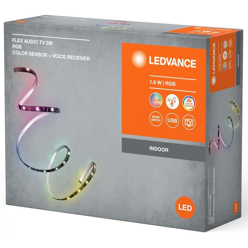 Світлодіодна стрічка Ledvance Flex Audio TV 1,8W, RGB Colorsen USB 2 м, White (4099854095283)