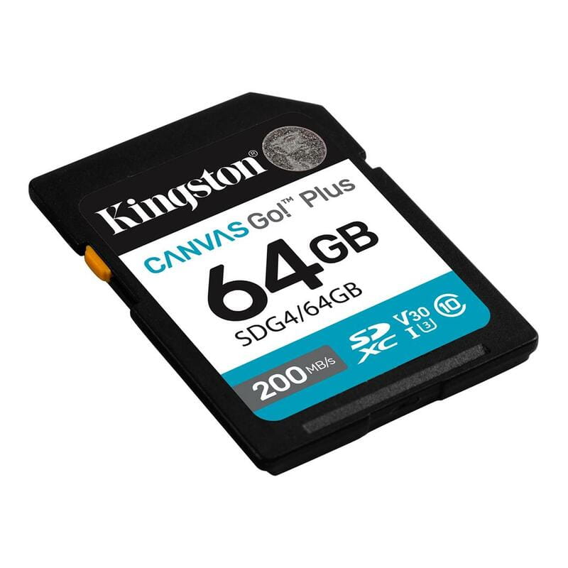 Карта памяти SDXC   64GB UHS-I/U3 Class 10 Kingston Canvas Go! Plus R200/W200MB/s (SDG4/64GB)