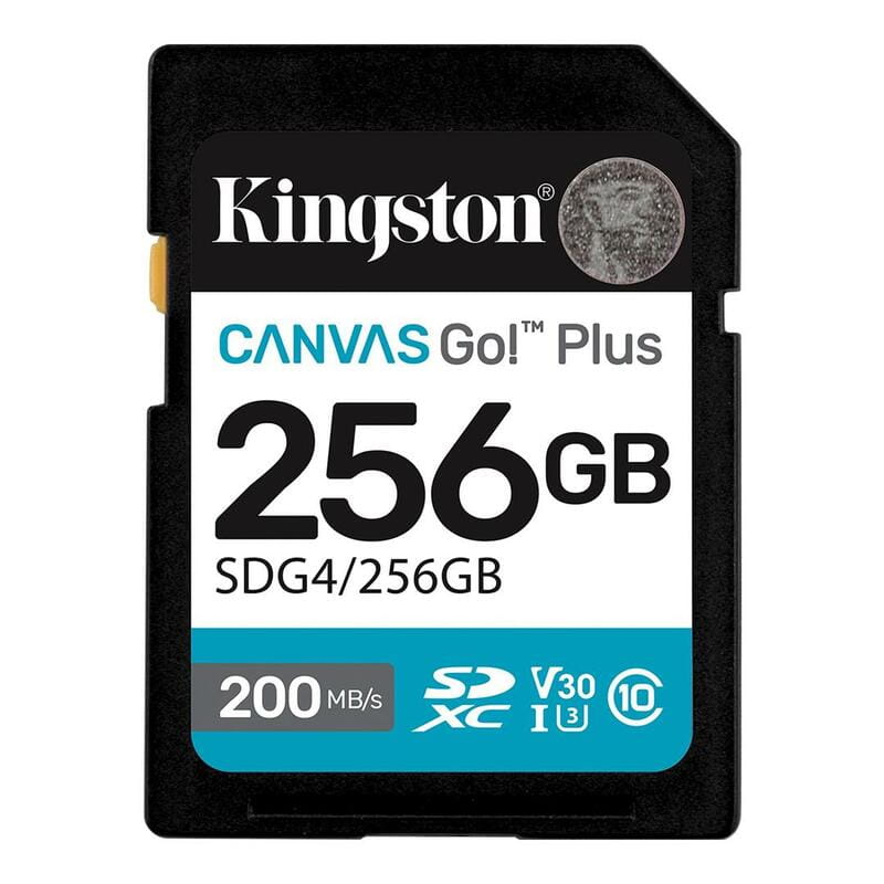 Карта памяти SDXC  256GB UHS-I/U3 Class 10 Kingston Canvas Go! Plus R200/W160MB/s (SDG4/256GB)