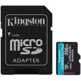Карта памяти MicroSDXC  256GB UHS-I/U3 Class 10 Kingston Canvas Go! Plus R200/W160MB/s + SD-адаптер (SDCG4/256GB)