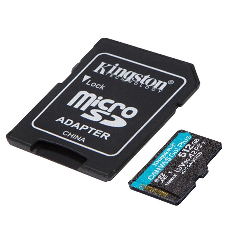 Карта пам`яті MicroSDXC   512GB UHS-I/U3 Class 10 Kingston Canvas Go! Plus R200/W160MB/s + SD-адаптер (SDCG4/512GB)