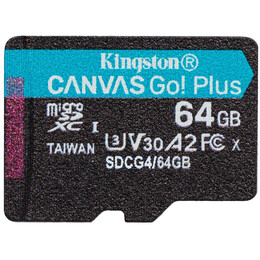 Карта памяти MicroSDXC   64GB UHS-I/U3 Class 10 Kingston Canvas Go! Plus R200/W200MB/s (SDCG4/64GBSP)