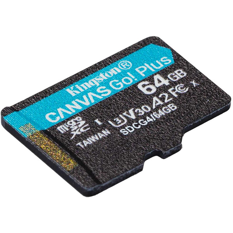 Карта пам`яті MicroSDXC  64GB UHS-I/U3 Class 10 Kingston Canvas Go! Plus R200/W200MB/s (SDCG4/64GBSP)