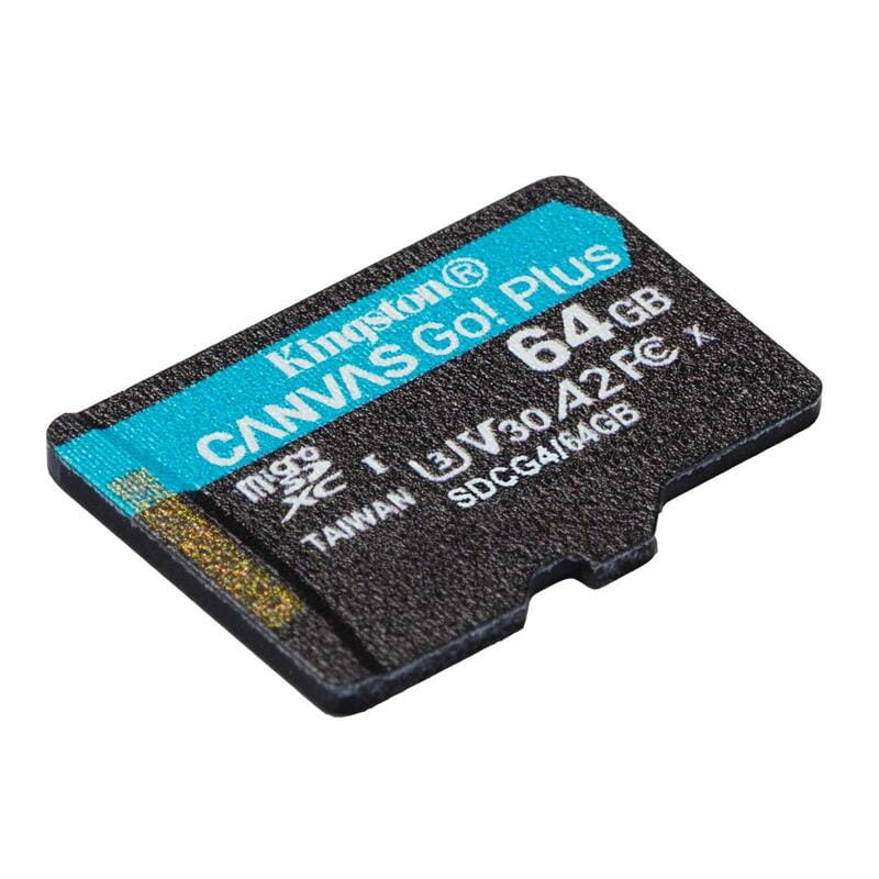 Карта памяти MicroSDXC   64GB UHS-I/U3 Class 10 Kingston Canvas Go! Plus R200/W200MB/s (SDCG4/64GBSP)