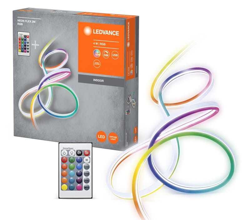 Світлодіодна стрічка Ledvance Flex Neon 4W RGB USB RC 2 м, White (4099854095306)