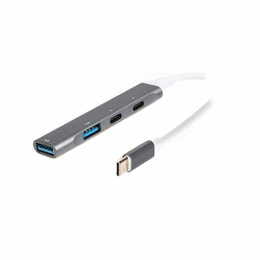 Концентратор USB Type-C Maxxter 1xUSB-A 3.0, 1xUSB-A 2.0, 2xUSB-C Gray (HU3C-4P-03)