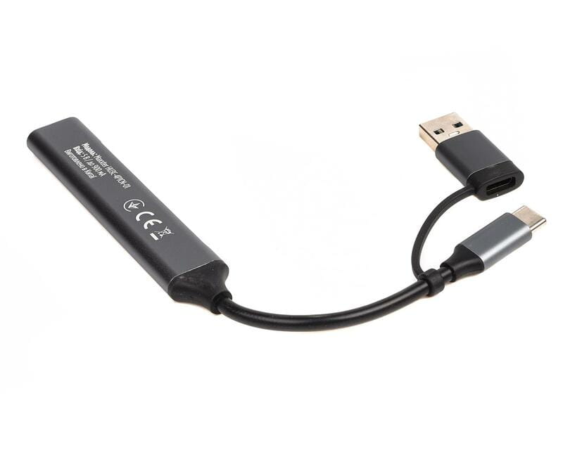 Концентратор USB Type-C/USB Maxxter 1xUSB-A 3.0, 2xUSB-A 2.0, 1xUSB-C Gray (HU3C-4P1CN-01)