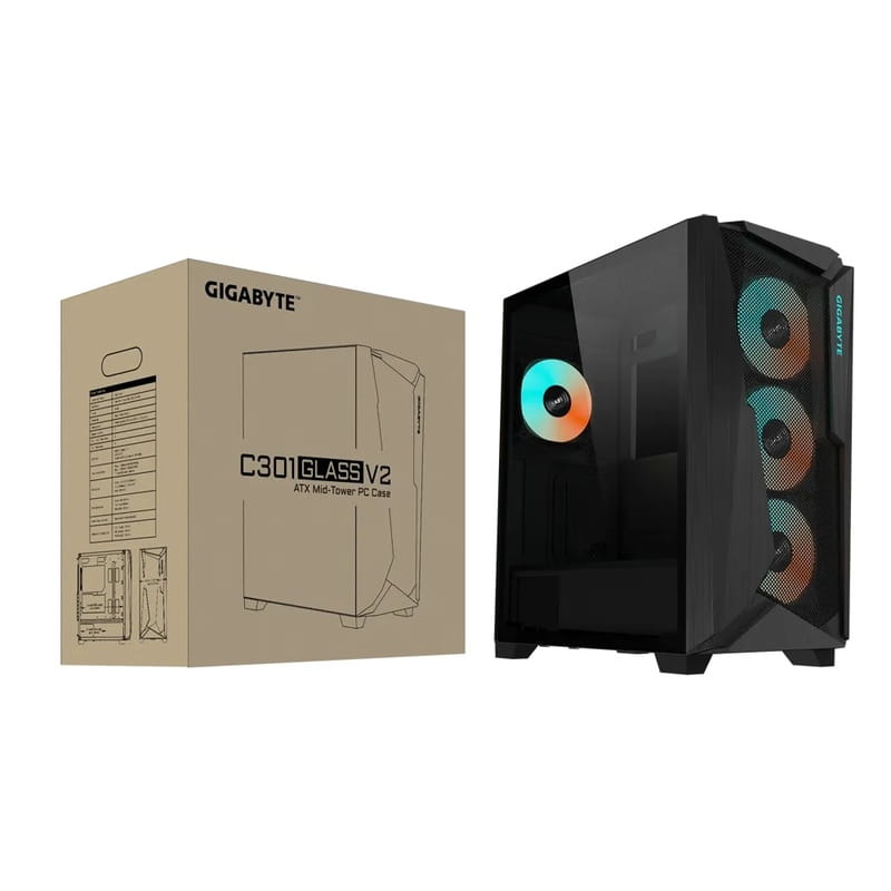 Корпус Gigabyte C301 Glass V2 Black без БП (C301G V2)