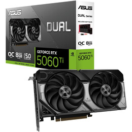 Видеокарта GF RTX 5060 Ti  8GB GDDR7 Dual OC Asus (DUAL-RTX5060TI-O8G)