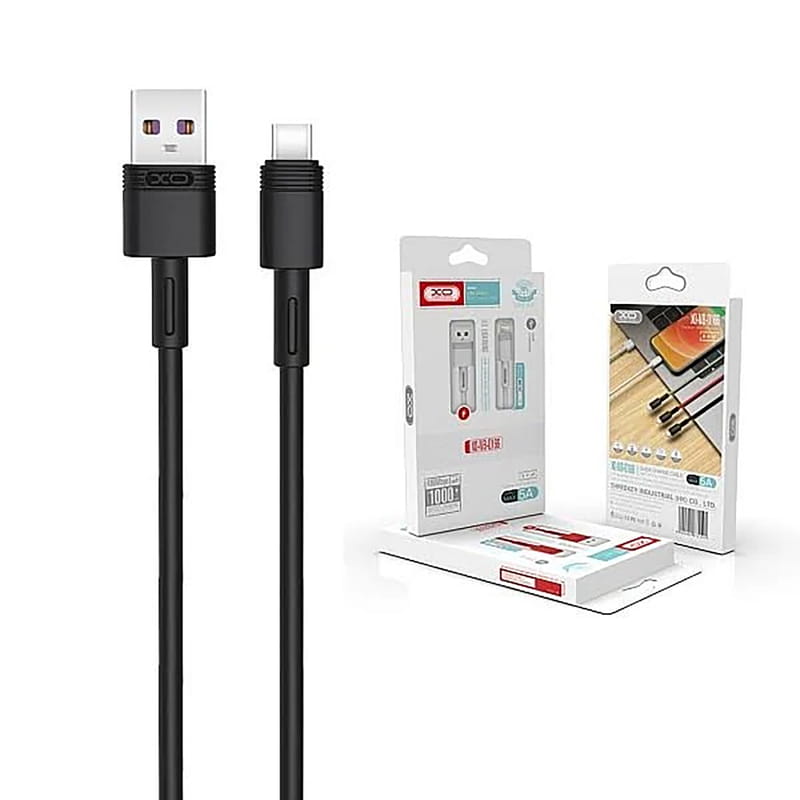 Кабель XO USB - USB Type-C (M/M), 5А, 1 м, Black (NB-Q166-AС.black)