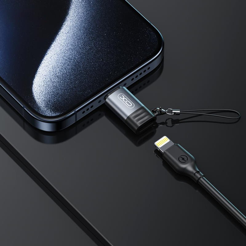 Адаптер XO Lightning - USB Type-C (F/M) Grey (NB263B.tranish)