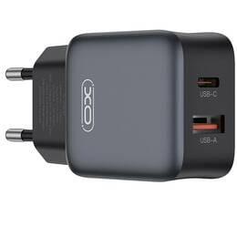 Сетевое зарядное устройство XO L156 (1USB-С, 1USB, 3А) PD, QC 3.0 Black (L156.black)