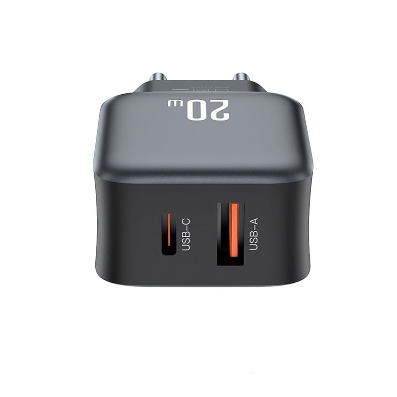 Сетевое зарядное устройство XO L154 (1USB-С, 1USB, 3А) PD, QC 3.0 Black (L154.black)