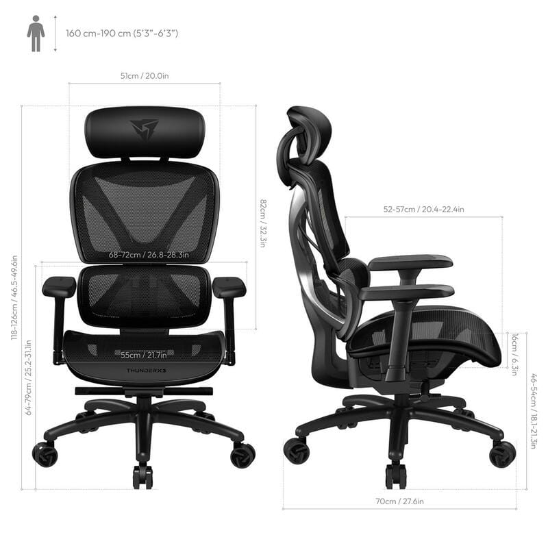 Крісло для геймерів TX3 XTC Mesh Black (TEGC-3054101.11)