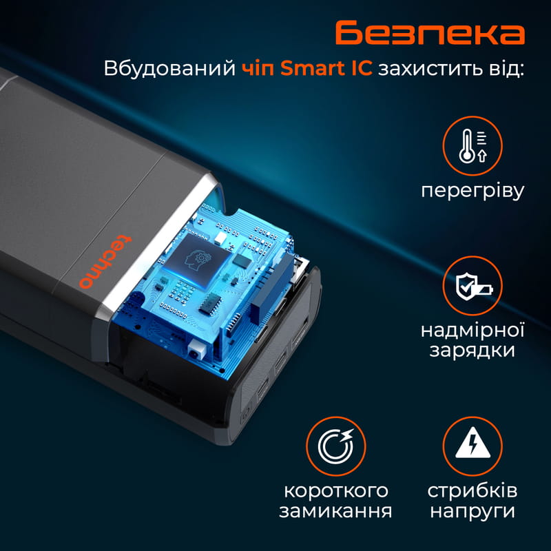 Универсальная мобильная батарея Techno PDC130 38000mAh PD 130W QC 3.0 Black