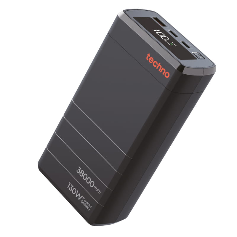 Универсальная мобильная батарея Techno PDC130 38000mAh PD 130W QC 3.0 Black