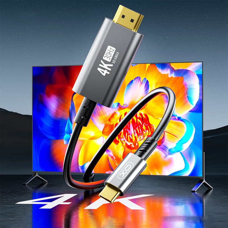 Кабель XO HDMI V 1.4 - USB Type-C (M/M), 1.8 м, Black (GB019-CHDMI.tranish)