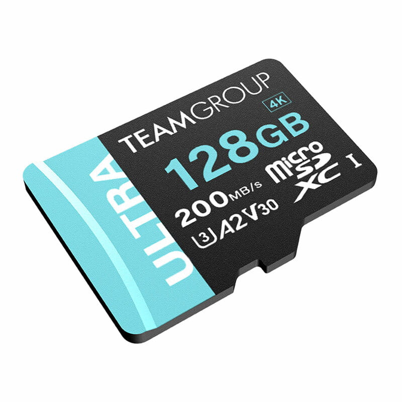 Карта памяти MicroSDXC  128GB UHS-I/U3 Class 10 Team Ultra R200/W80MB/s + SD-адаптер (TULMSDX128GIA2V3022503)