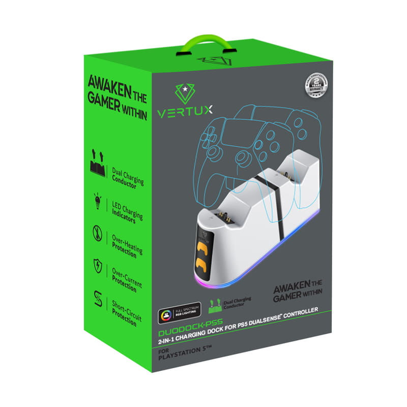 Зарядная станция Vertux для Sony PlayStation Duodock-PS5 White (duodock-ps5)